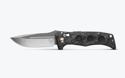 Benchmade 2730-03 Mini Auto Adamas CPM-MagnaCut Marbled Carbon Fiber Handle Folding Knife