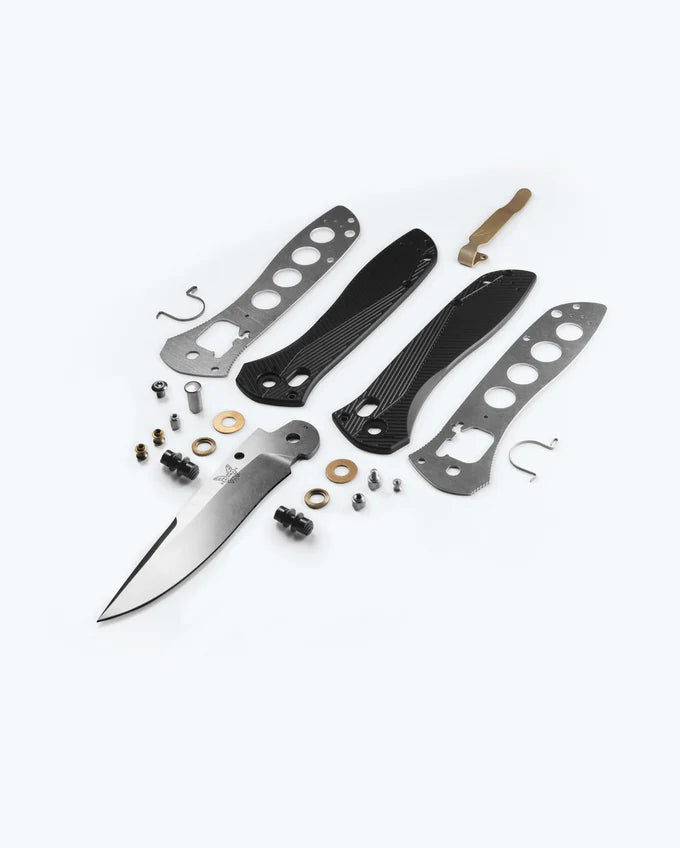 Benchmade 710-25 Seven Ten Black 6061-T6 Aluminum Handle Recurve Drop-Point M390 Blade USA