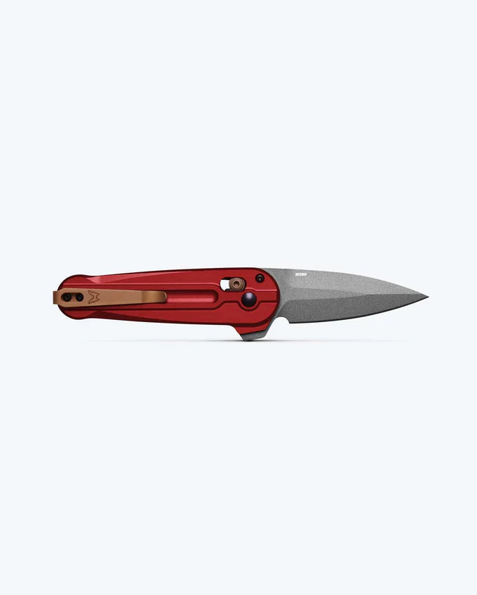 Benchmade 491GY-01 Lowden M390 Blade Phoenix Red 6061-T6 Aluminum Handle Axis Folding Knife